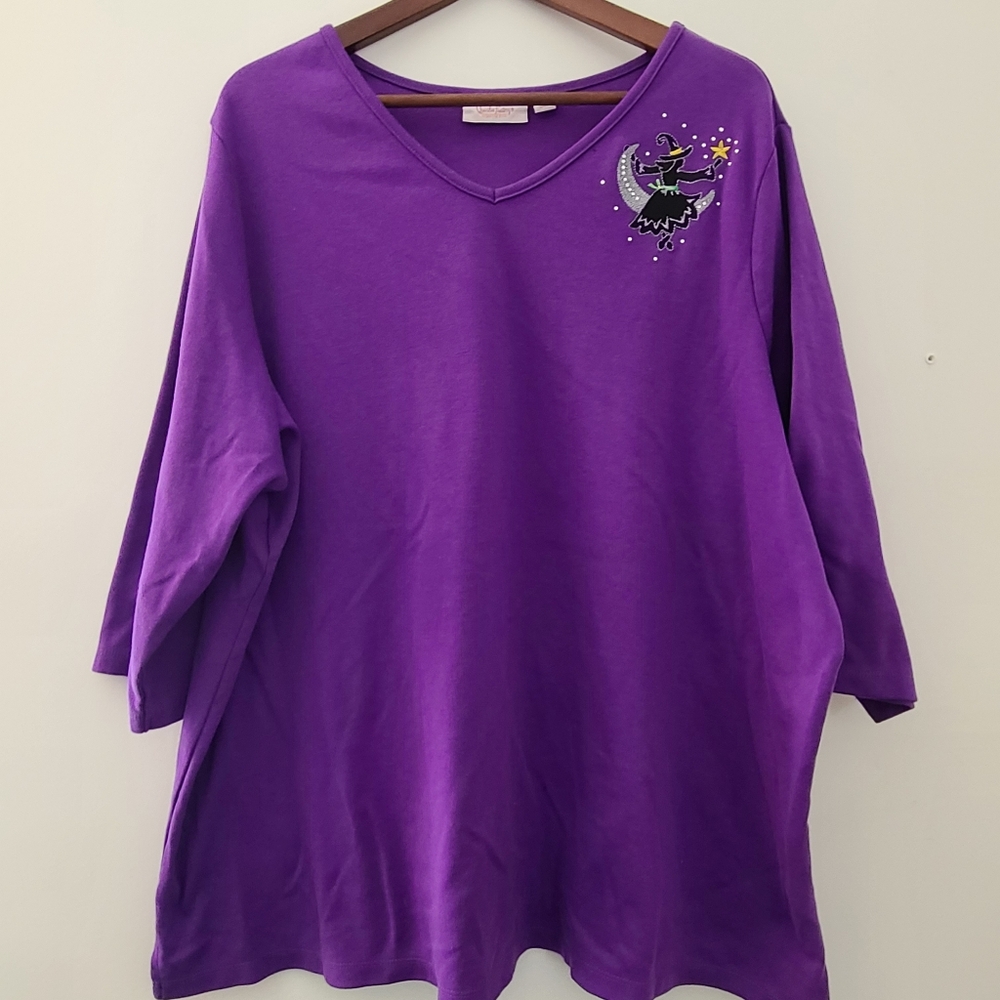 Quacker Factory Sz 3X Halloween Witch Shirt